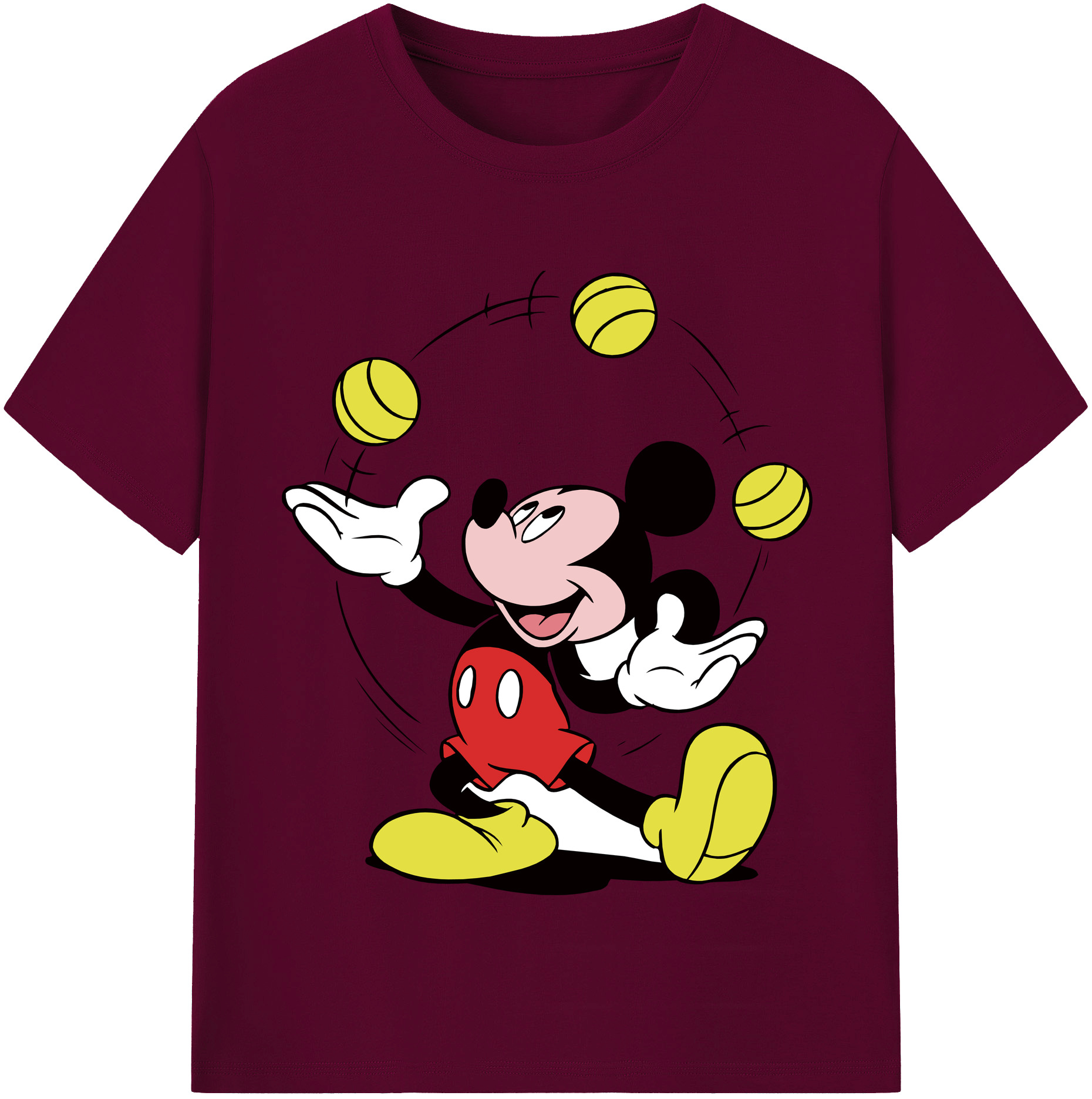 （画像用） ミッキーマウス Mickey Mouse レディースカジュアルプリントTシャツ（綿100％）
